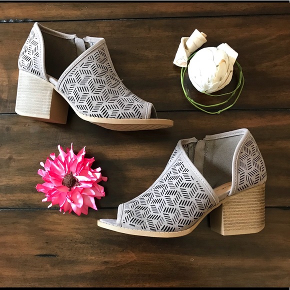 The NEW Boutique Shoes - Taupe Open Toe Half d’Orsay Sandals